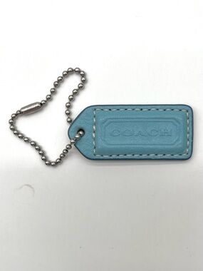 Coach Vintage Leather Hang Tag, Baby Blue